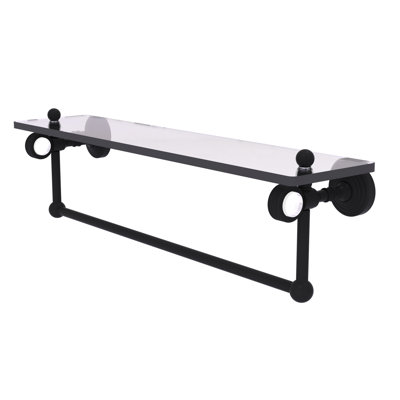 Jarrell Glass Bracket Shelf with Towel Bar