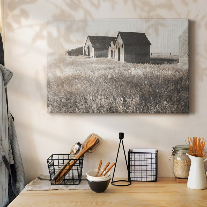 Toile tendue avec toile de grange neutre, H 12 po x l 18 po
