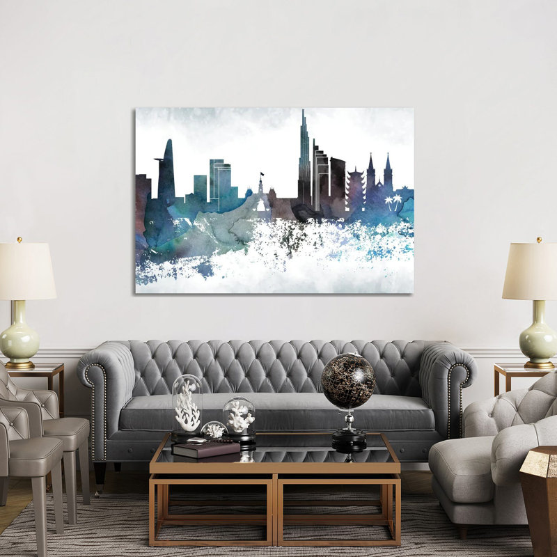 Ho Chi Minh Bluish Skyline by WallDecorAddict - Wrapped Canvas Print, 152.5 cm H x 101.5 cm W