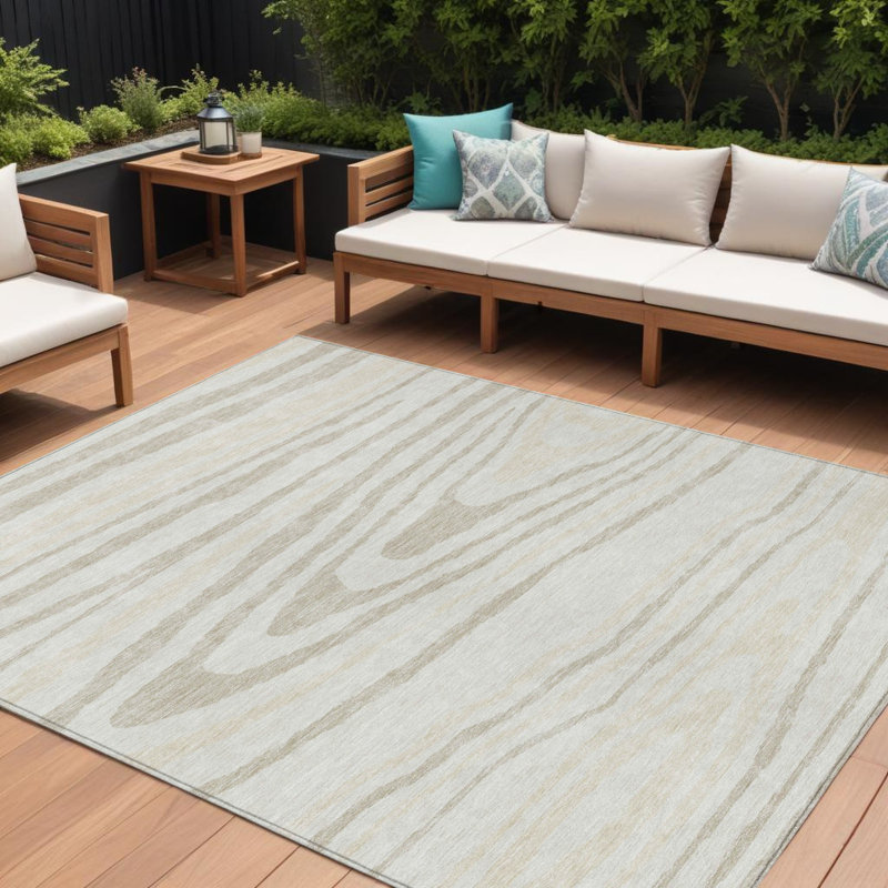 Tapis intérieur / extérieur taupe 8 'x 10' lavable