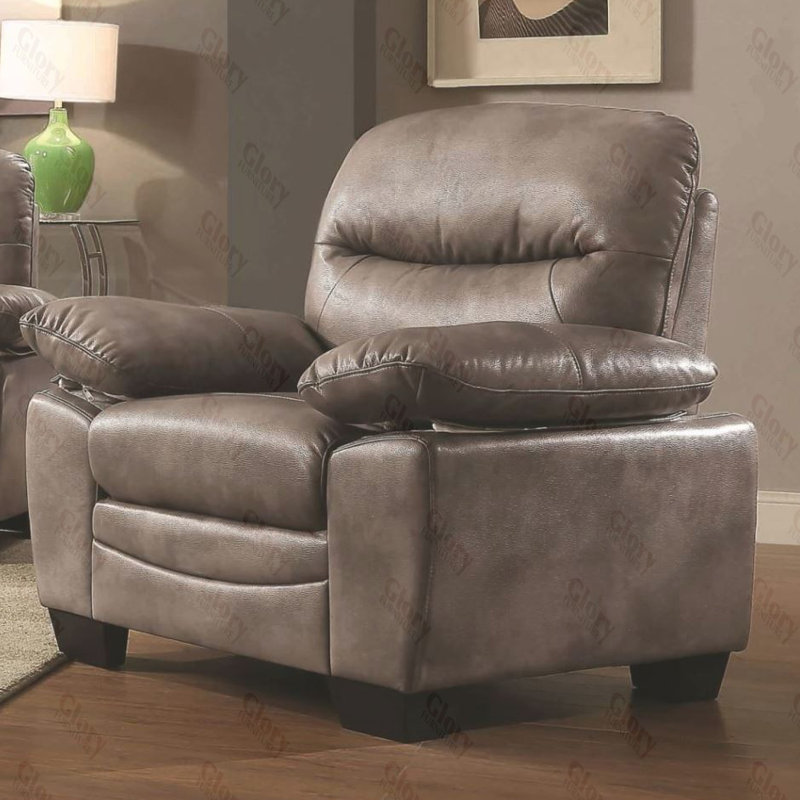 Torcon Faux Leather Armchair, Gray Faux leather