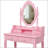 Pink Princess Vanity Desk Set with 360° Rotating Mirror, 4-Drawer Wooden Makeup Table for Girls' Bedroom-221283896