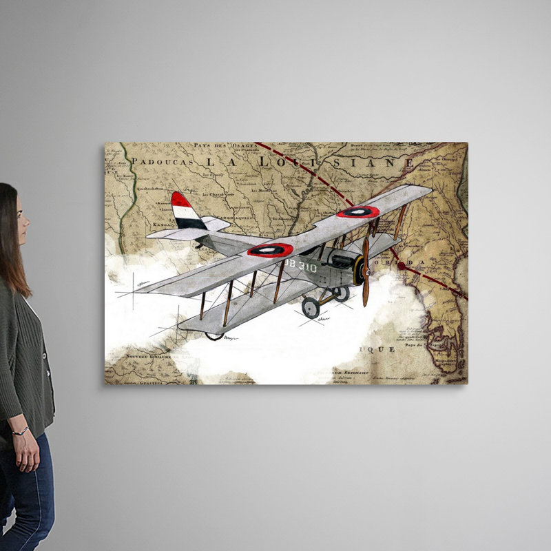 " Biplane 4 ", Wrapped Canvas, 40" H x 60" W x 1.25" D