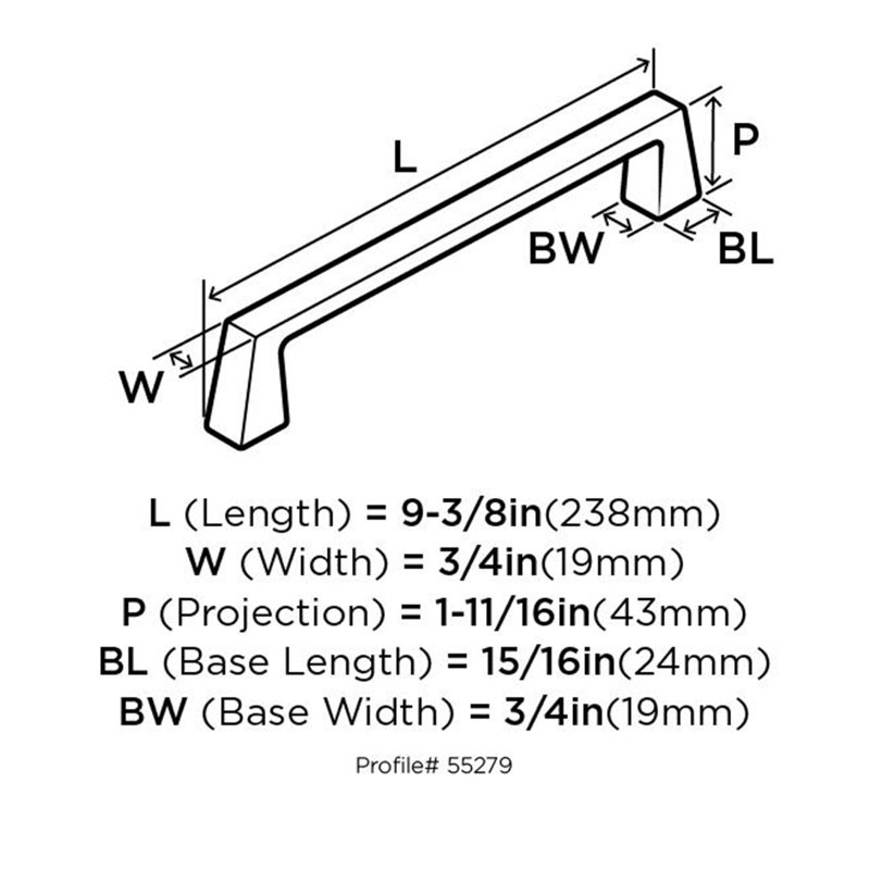 Poignée d'électroménager en nickel satiné 12 po (305 mm) Blackrock, Nickel satiné, 12"