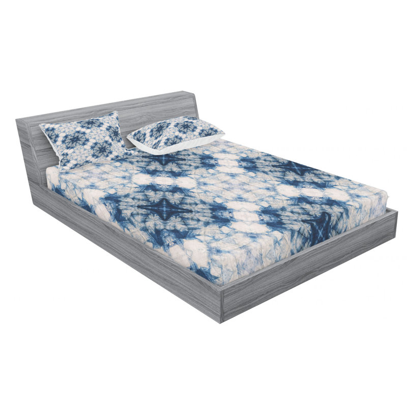 Microfiber Floral Sheet Set, Full Sheet Set with Fitted Sheet