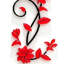 Autocollant mural 2 pièces acrylique en cristal 3D Rose Vine, art mural décoratif pour fond de canapé de chambre à coucher, branche noire avec fleur rose rouge-132948208