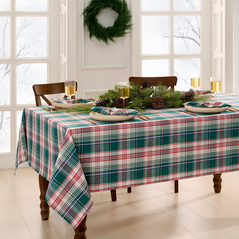 Lillyian Plaid Tablecloth, 120" L x 60" W