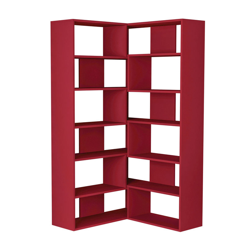 Amalda Corner Bookcase, Burgundy