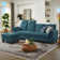 102.36" W Pillow Top Arm L Shaped Sofa with Storage Ottoman and Phone Holder