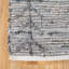 Tapis gris en coton / cuir délavé à motif géométrique-588566281