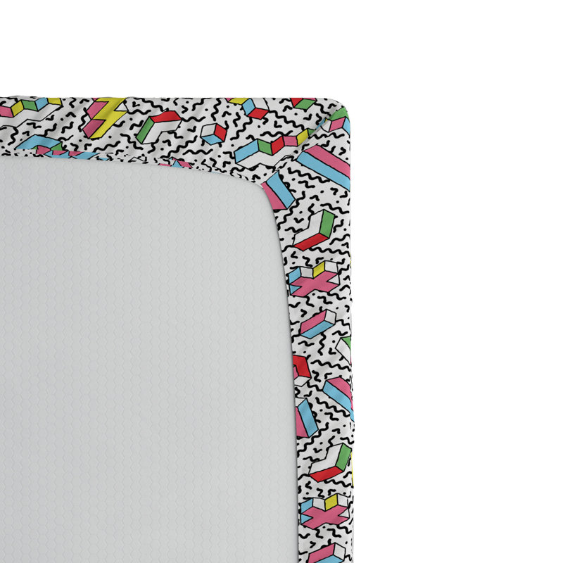 Microfiber Geometric Fitted Sheet, Full Fitted Sheet
