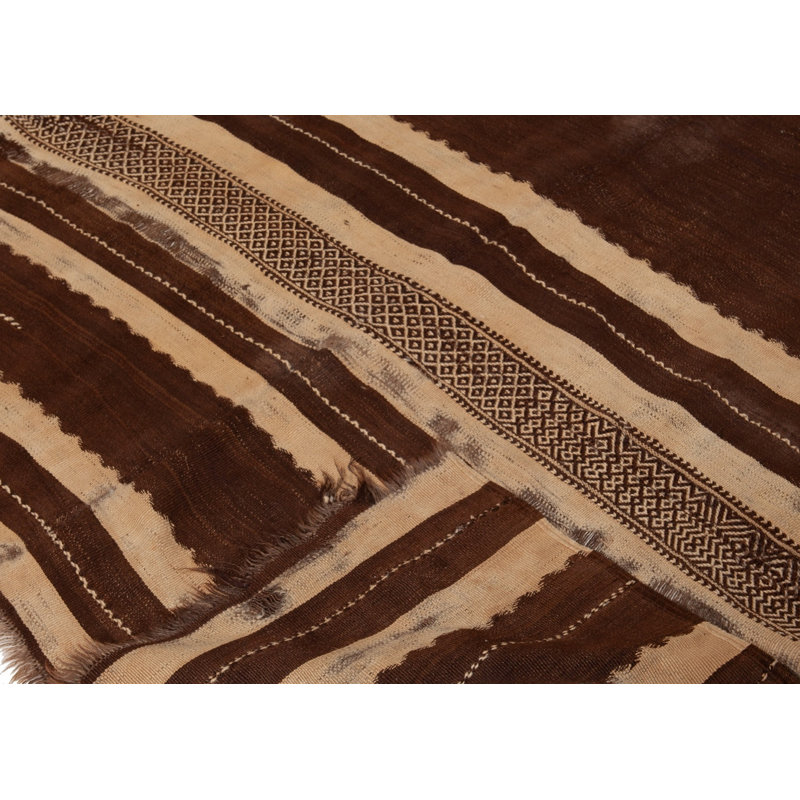 Brown Wool Kilim Rug - 4'11" x 9'08"