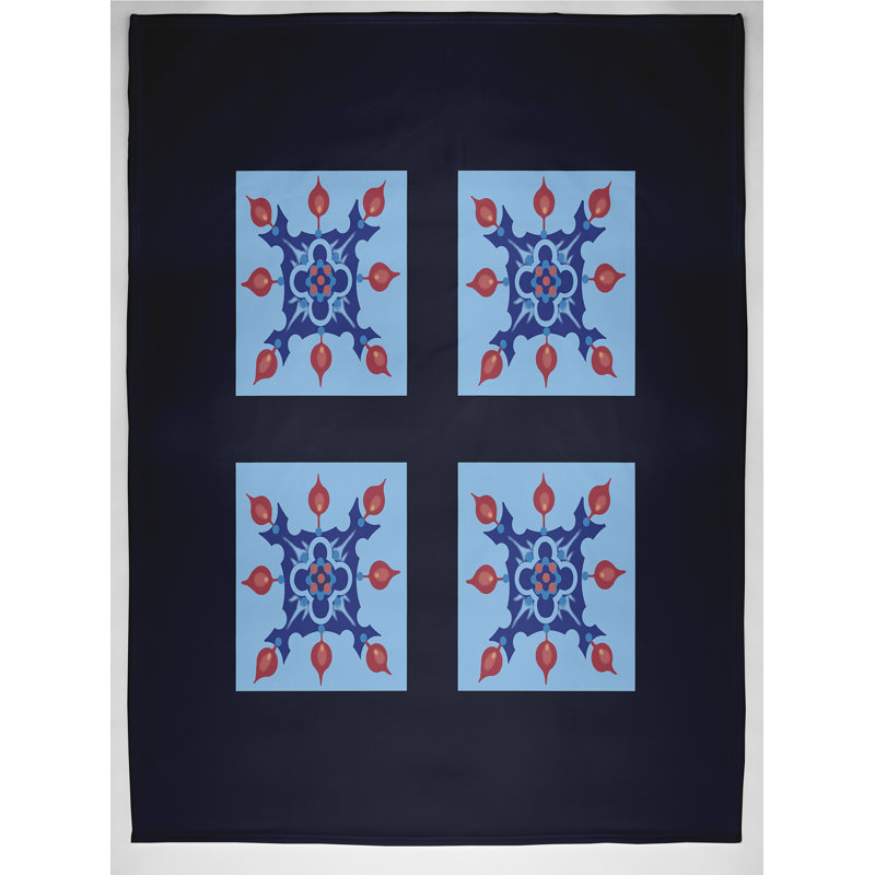 Schueler Plain Weave / Muslin Throw Blanket, Navy
