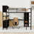 Full Size Metal Loft Bed with Desk, Shelves and Wardrobe-94714676