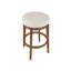 Tabouret de bar rotatif Lex, dossier sans dossier de 31 pouces, siège bouclé blanc, pieds bruns-118708291