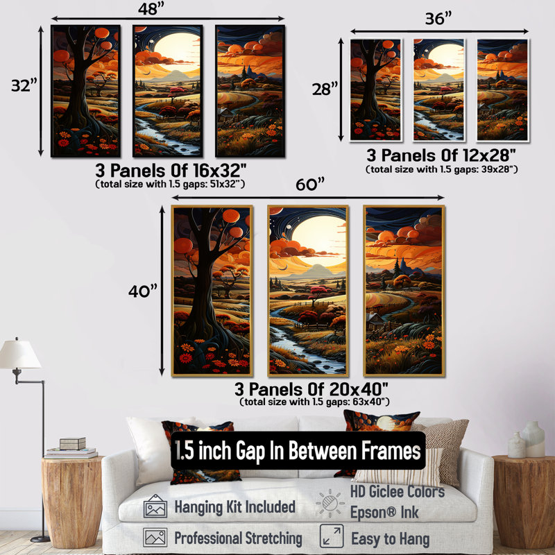 Natural Floater Framed, 32" H x 48" W x 1" D
