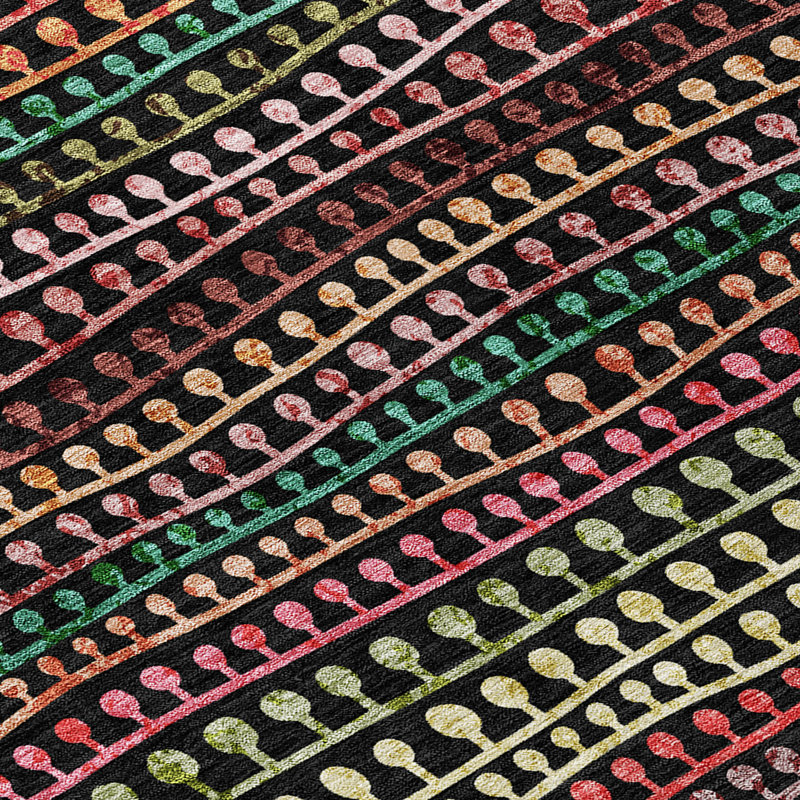Striped Indoor Rug, Round 8'