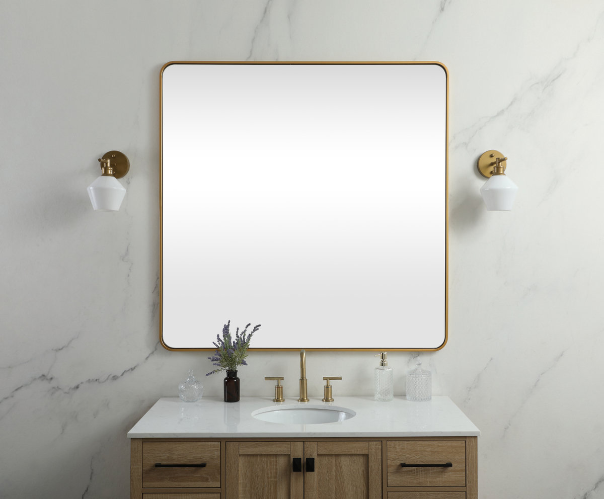 Wall Mirror, Brass, 42"  x 42" 