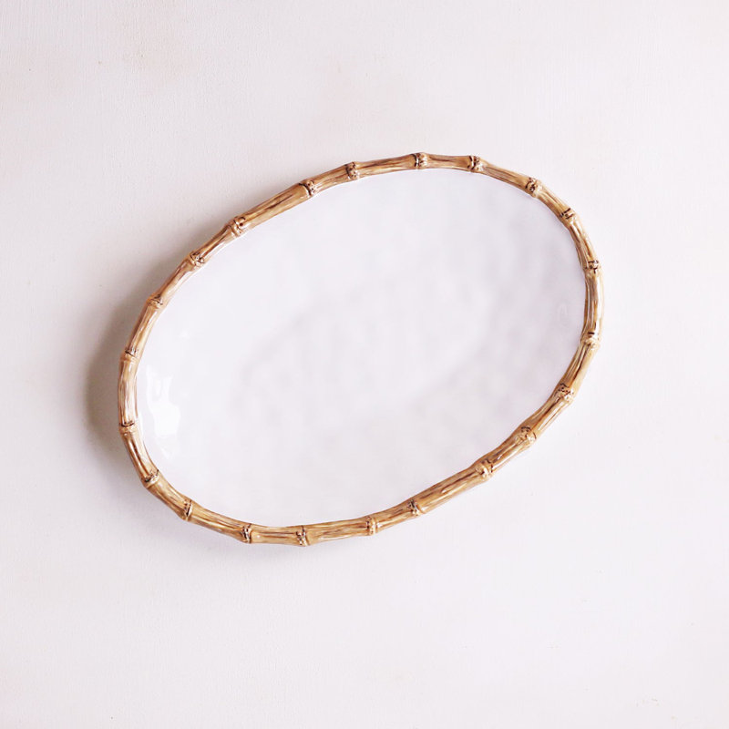 Plateau en mélamine Beatriz Ball Vida, H 1,5 po x L 19 po x l 13 po, Blanc/naturel