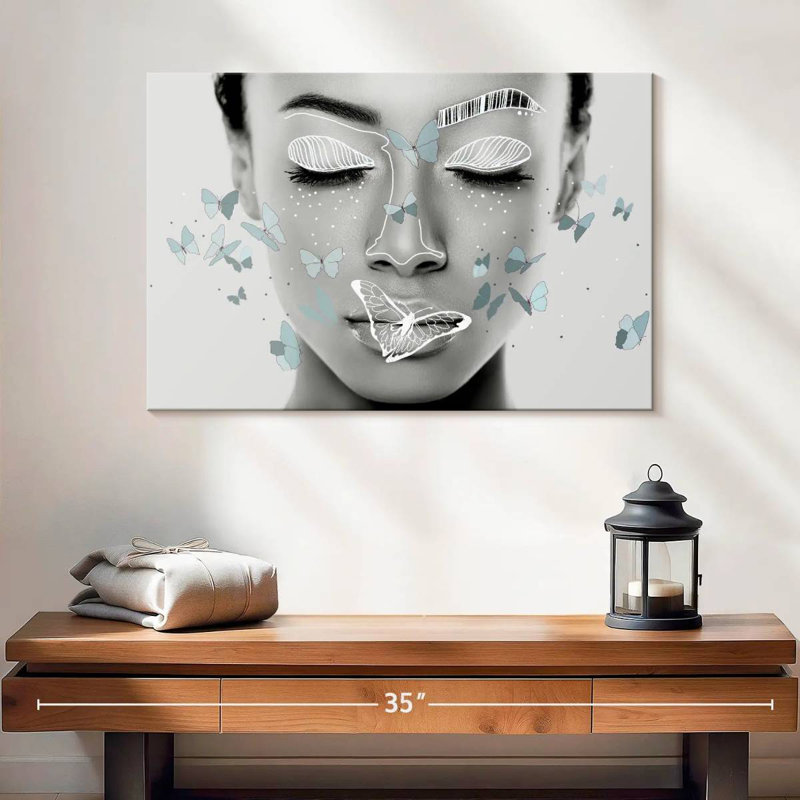 Leisha Beauty With Butterflies, 24" H x 36" W
