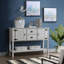 Console en bois massif avec 2 tiroirs, armoires et tablette inférieure, armoire de rangement pour salle à manger de style rétro-1677305079-1677305067-1677305078