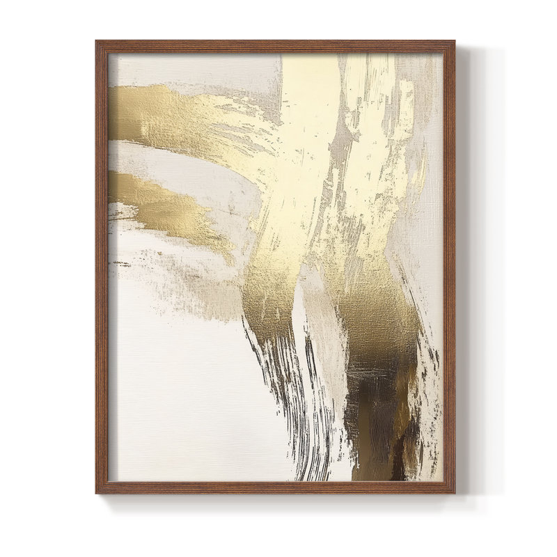 Abstrait, imprimé encadré - prêt à accrocher, Brun, 10" H x 8" W