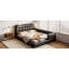 Grand lit plateforme tapissier avec 2 lampes de lecture-524599028