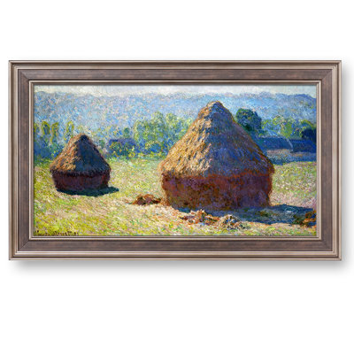 Haystacks end of Summer by Claude Monet The World Classic Art Reproductions,Framed Art for HomeDecor, With Texture Framed