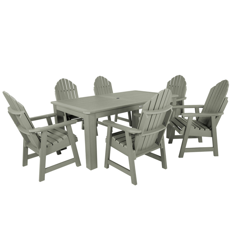 Macias 6 - Person Patio Dining Set with Rectangular Table, 40.5'' H x 84'' W x 115'' L, Eucalyptus
