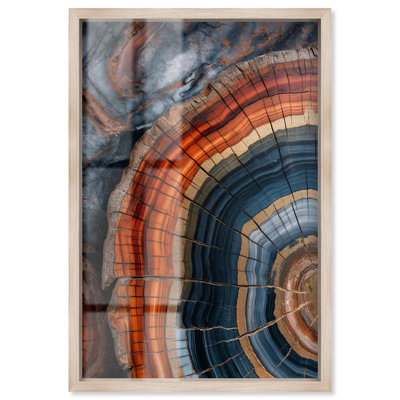 "Earth's Core IV Shadowbox", art mural côtier par Art Remedy, cadre blond, 11 x 16