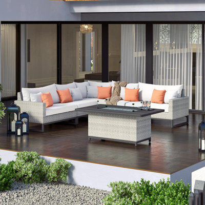 Ensemble de conversation modulaire avec coussins Sunbrella