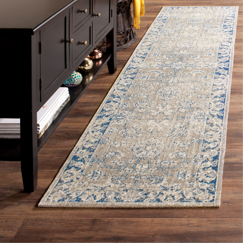 Tapis taupe Amiri, Tapis de couloir 2 pi 2 po x 12 pi