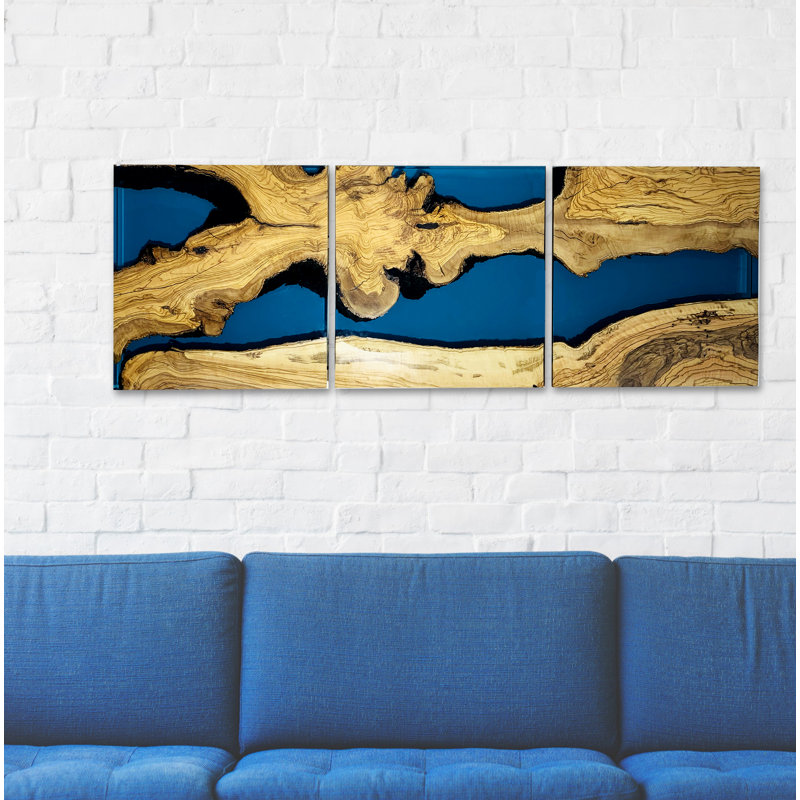 Ensemble de 3 décorations murales, clair, 15.7" x 47.1" x 2"