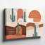 Canvas Create A Visually Striking Abstract Design Featuring Stylized Cacti Against Wall Art A Textured Background The Composition Is Canvas Wall Art-1553740357
