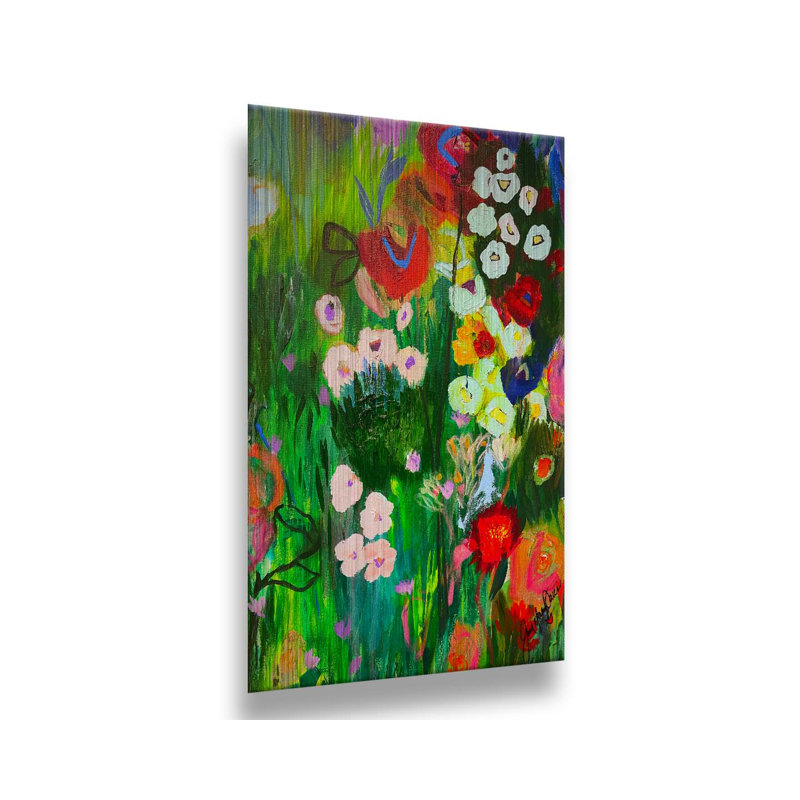 Jardin floral I par JD Studio, Sans cadre en métal, Pas de tapis, H 24 po x l 32 po