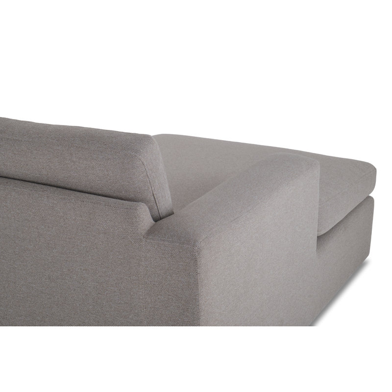 Canapé modulaire avec méridienne Benedict, Accoudoir à gauche (vu de face), Tissu performance natté champignon