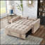 Canapé-lit 4 en 1 avec accoudoirs et poches de rangement, canapé-lit capitonné multifonctionnel avec dossier et coussins réglables, canapé-lit convertible-1595235521