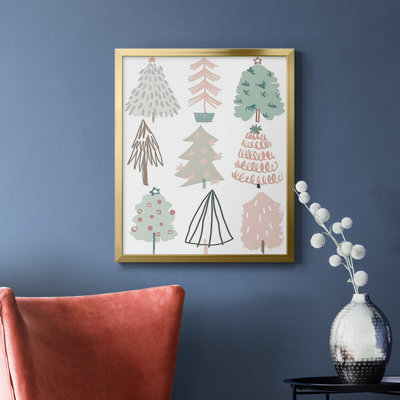 Arbre de Noël croquis I, toile de qualité supérieure, prête à être accrochée