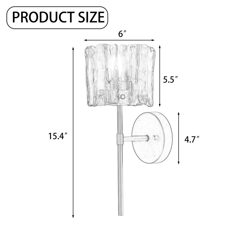 Modern Glass Vanity Ligh With Brass Accents, 1 Light, Gray