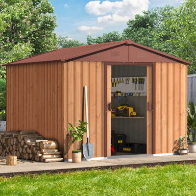 8 ft. W x 10 ft. Galvanized Steel Storage Shed