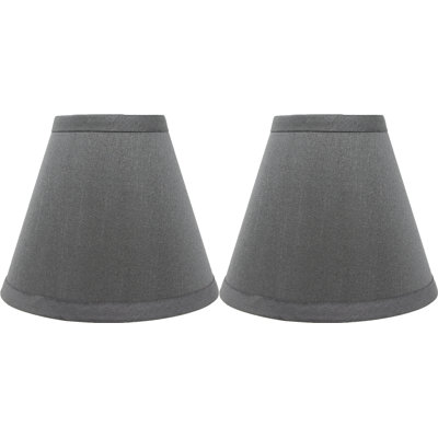 Abat-jour de candélabre empire en soie / shantung l 6 po (à pince) en gris