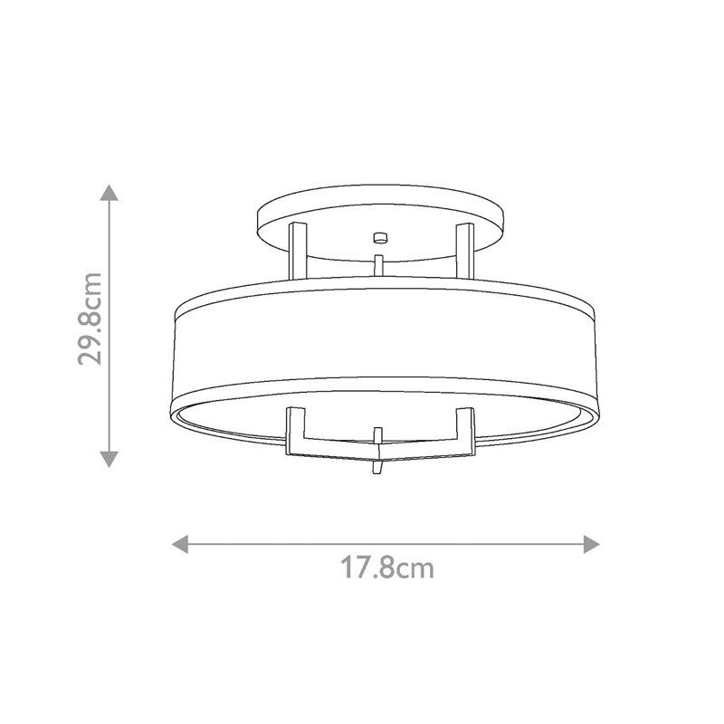 West Fabric Semi Flush Mount