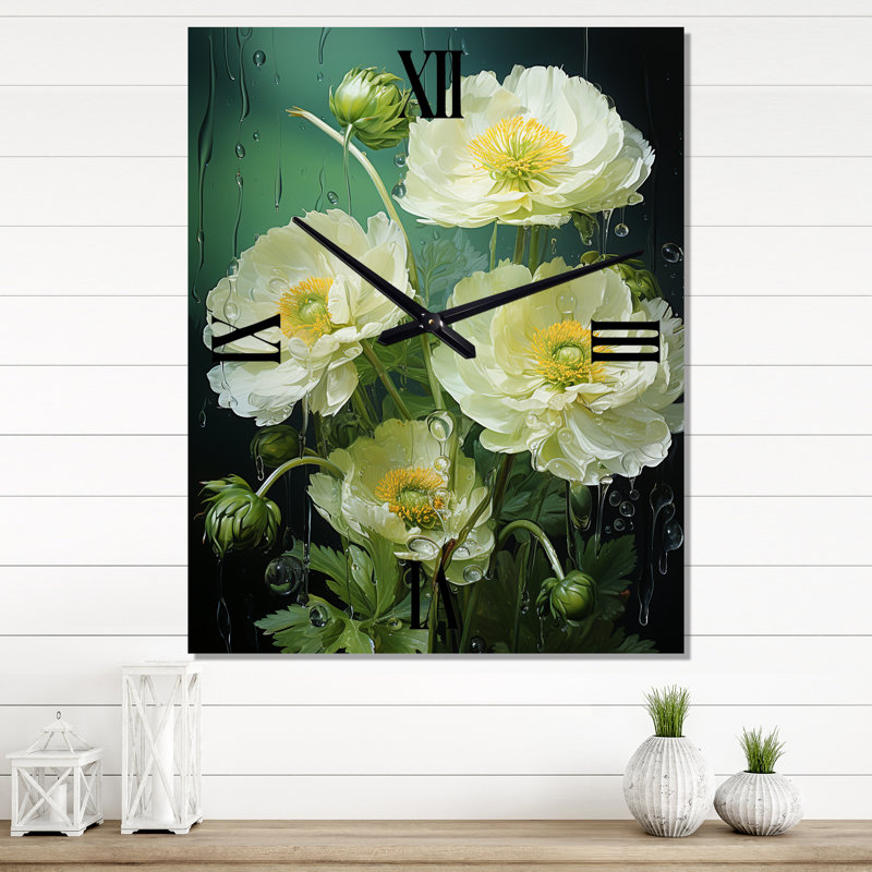 Green Buttercups Realistic Radiance I - Horloges murales Buttercups, Petit