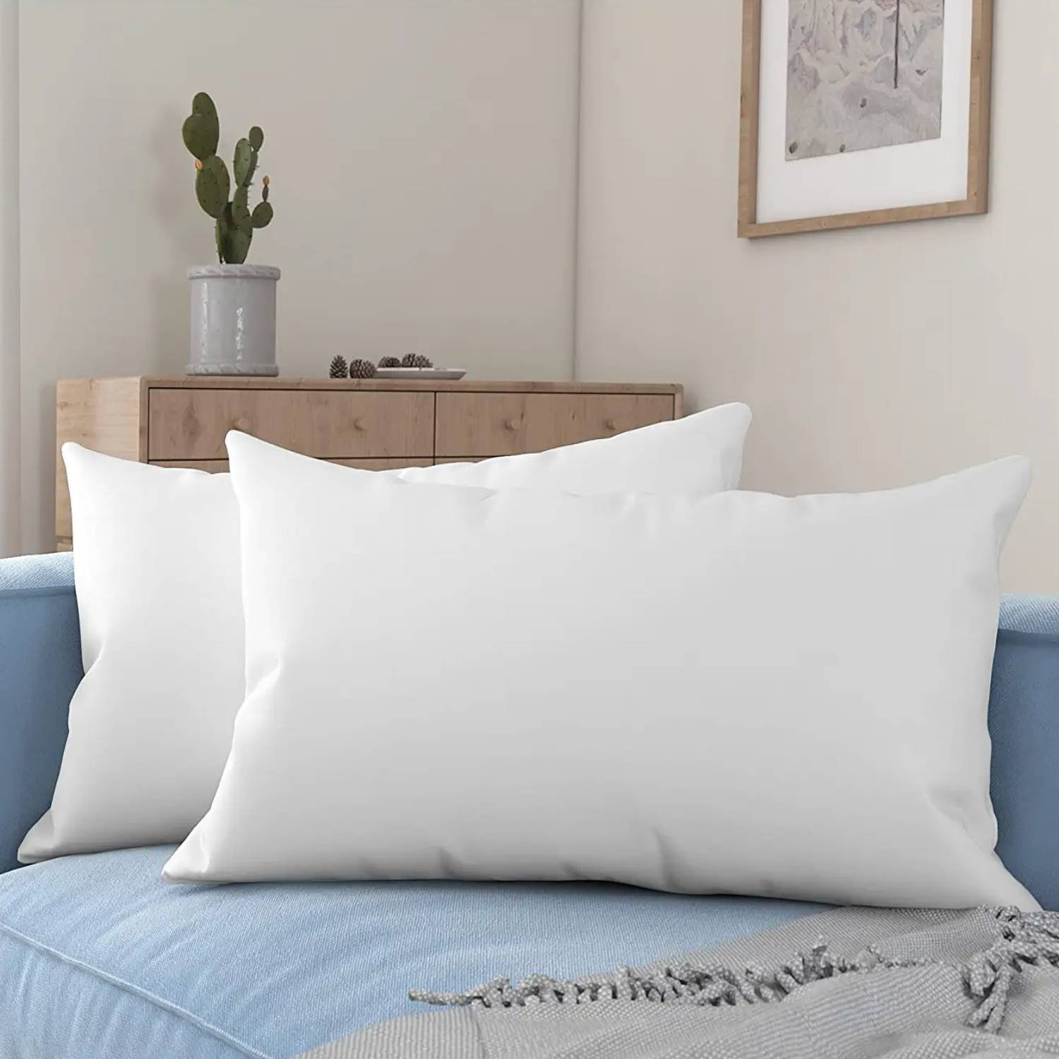 Decorative Throw Pillow Insert Down Feathers Fill 100% Cotton Cover Square Pillow Insert (Set of 2) Alwyn Home Size: 16 x 16