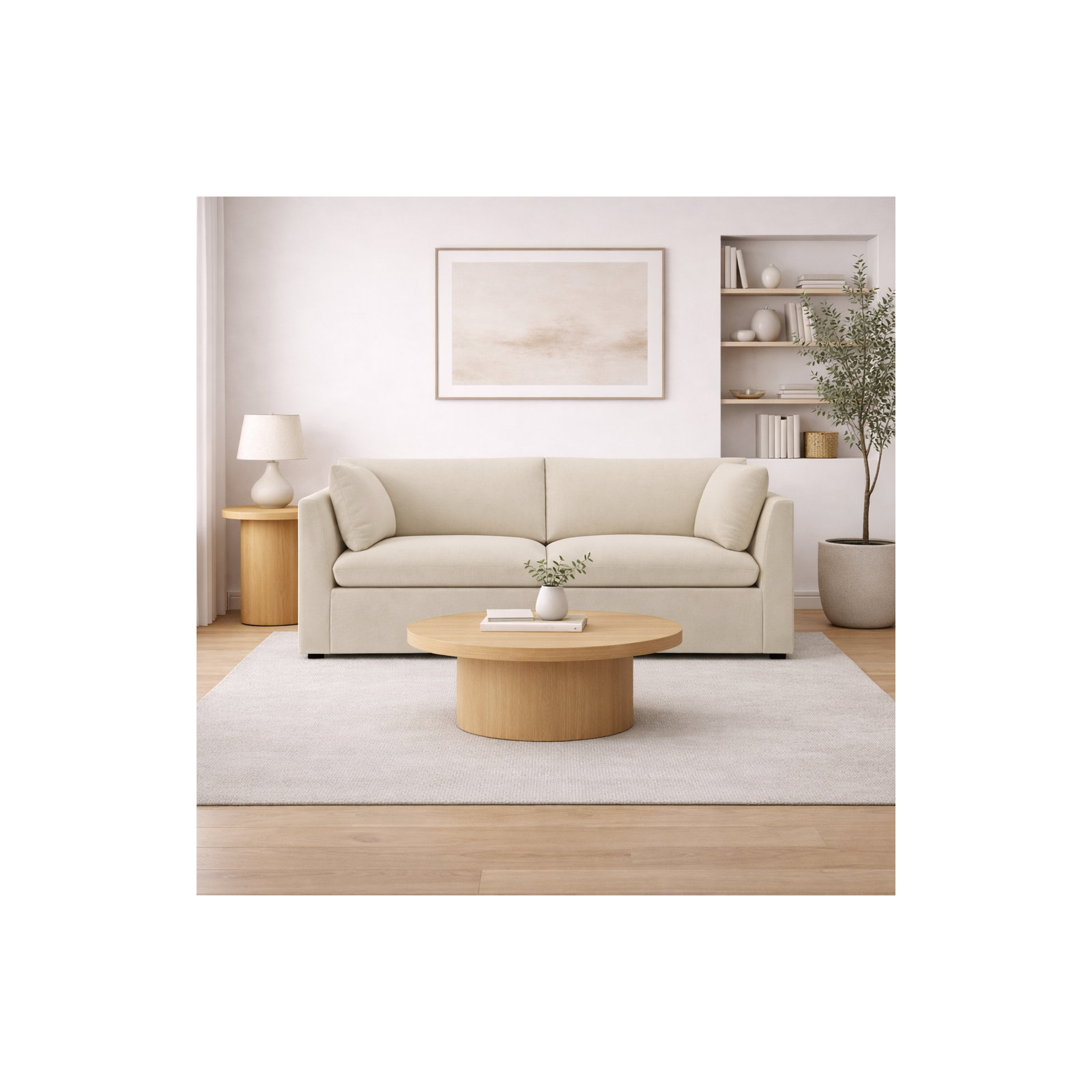 Kallie 86" Upholstered Sofa, Bella Beach Performance Velvet