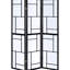 Paravent noir 3 pièces, avec panneaux en papier blanc léger pour plus d'intimité et doux, décor en bois d'hévéa