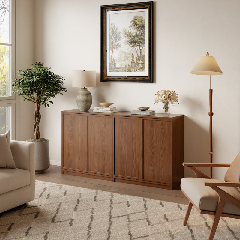 Ensemble de 2 buffets en bois de sapin massif, armoire de rangement avec tablettes réglables, conception anti-basculement