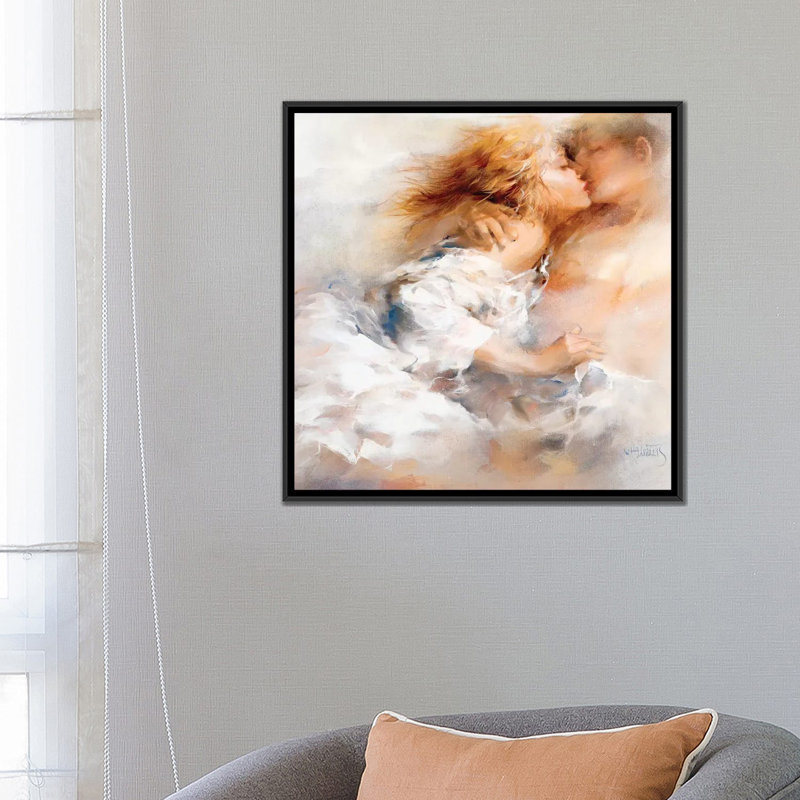 « passionné », impression sur toile, H 18 po x l 18 po x P 1,5 po, Toile avec cadre noir, Blanc