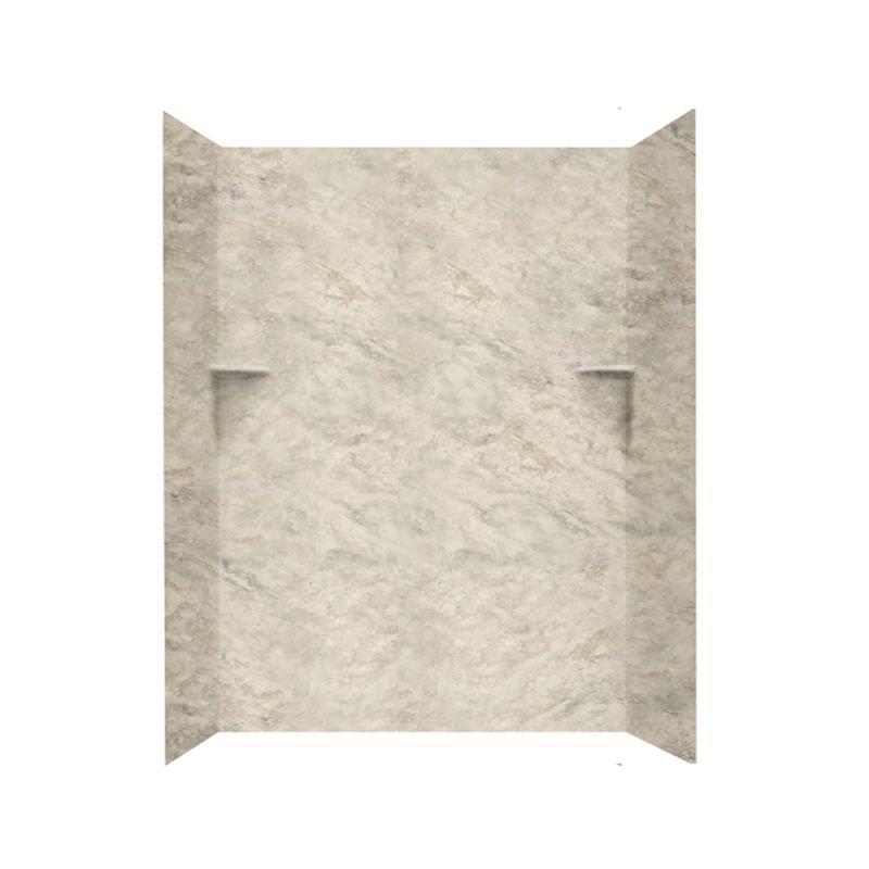 60'' W 36'' D 72'' H Glue Up Solid Surface Wall, Bermuda Sand