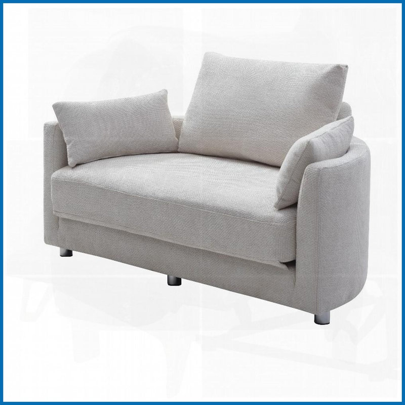 Canapé-lit double pliable beige - Canapé convertible 3-en-1 avec coussins pour le salon / balcon